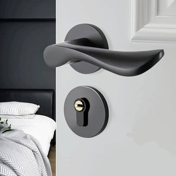 Black Matte Rossette door lock