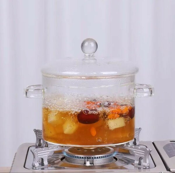 Glass cooking pot