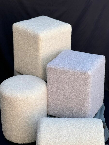 Пуфики с тканью ТЕДДИ.