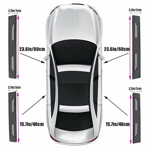Carbon Fiber Car Door Threshold Anti-Scratch Sticker - 4Pcs