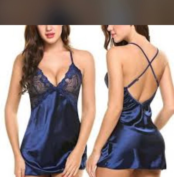 Nuisette Sexy en Satin et Dentelle