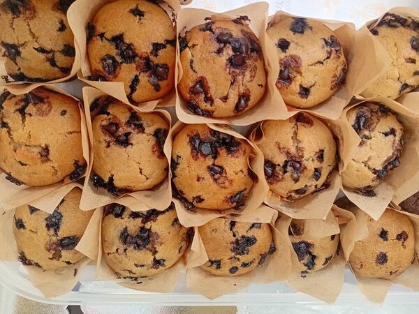 Muffins nature et chocolat