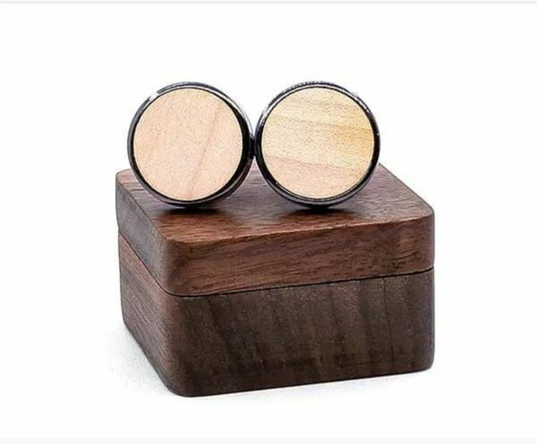 Boutons de manchette bois élégants