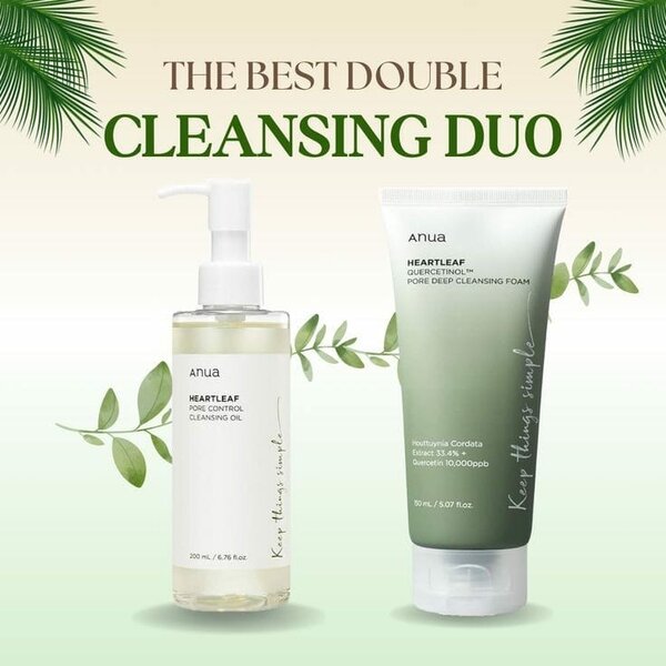Anua heartleaf cleansing oil+foam combo