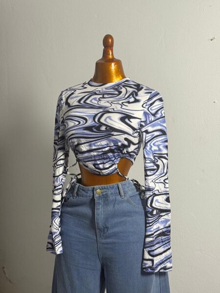 Crop top imprimé abstrait