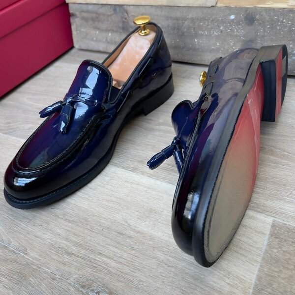 Mocassins en cuir verni homme