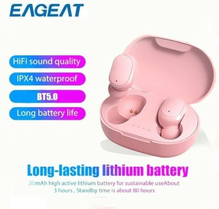 Écouteur sans fil bluetooth 5.0 rose