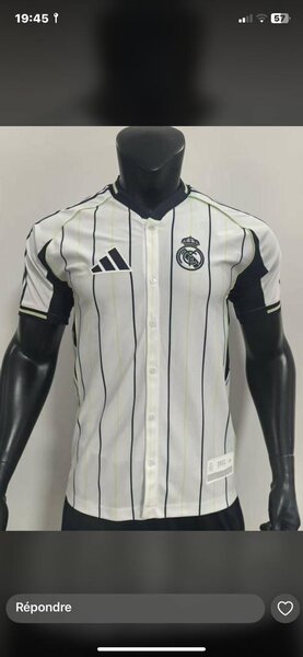 Maillot de Football Blanc Rayé