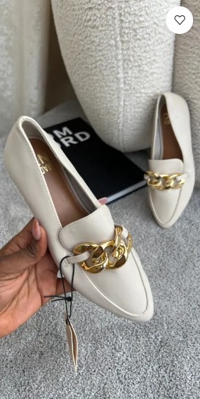 Laila offwhite leather loafers