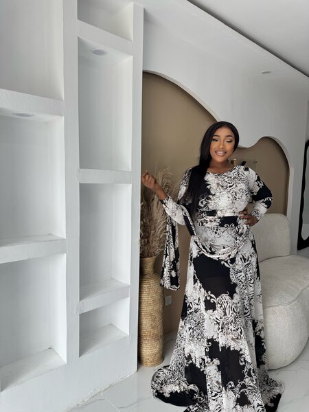 Robe Maxi Élégante à Motifs