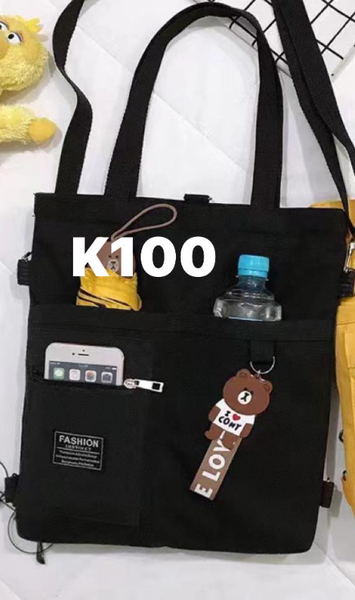 Canvas bag with pockets