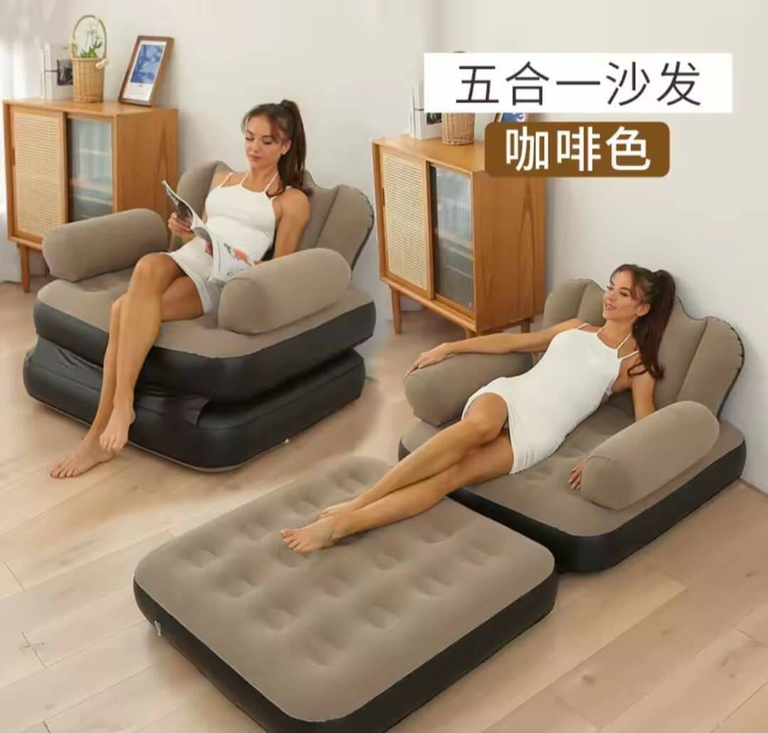 Canapé gonflable double couche pliable portable canapé pour