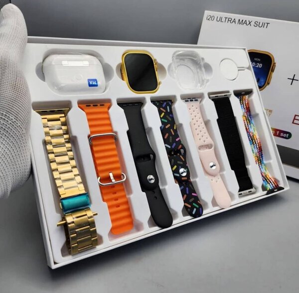 i20 smartwatch+ earbuds- Gold