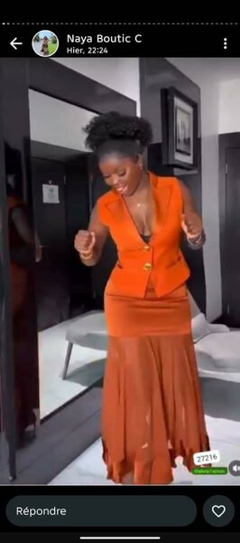 Robe orange élégante femme