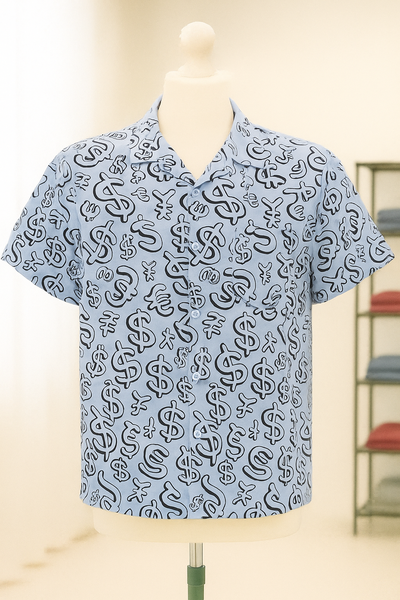 Chemise à motifs bleue stylée