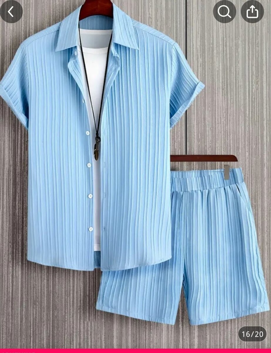 Men's Outfit, Casual Solid Lapel summer wear