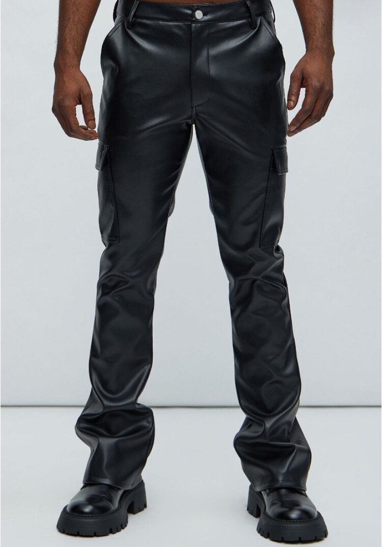 Royce Faux Leather Pants - Black