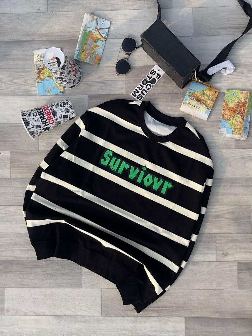 Sweat-shirt rayé "Survivor"