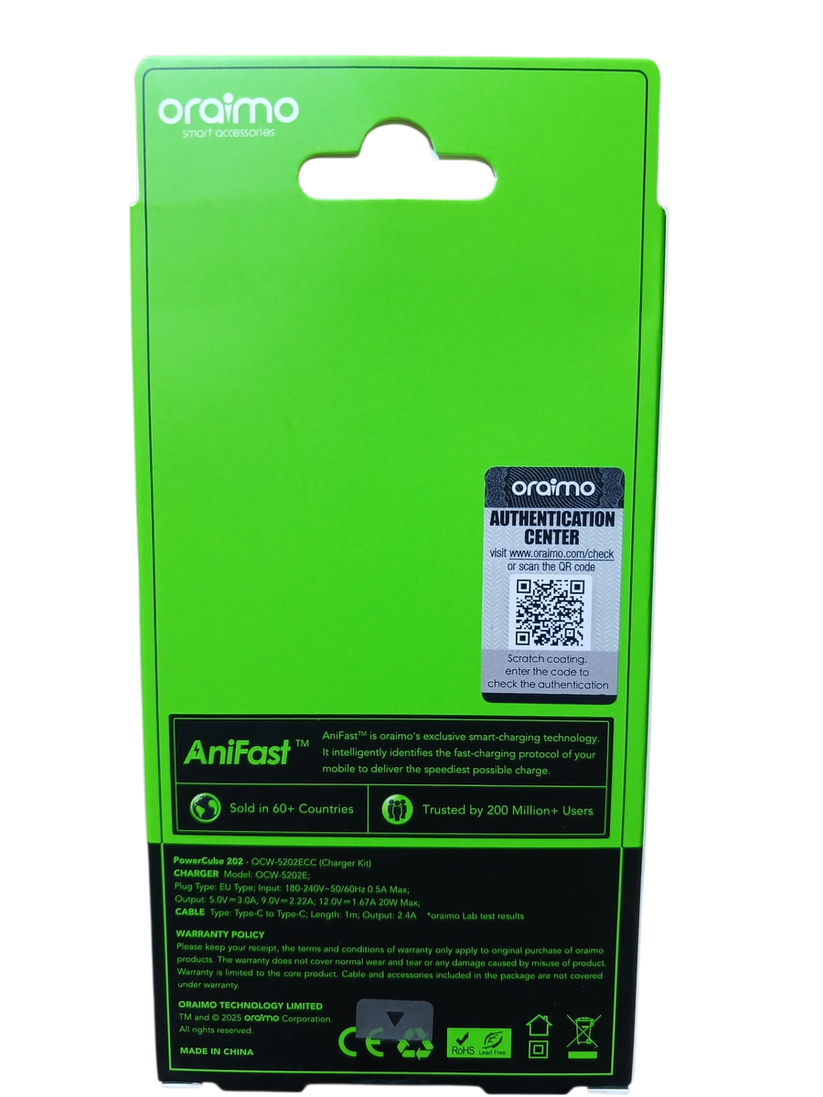 Chargeur Rapide 20W Oraimo