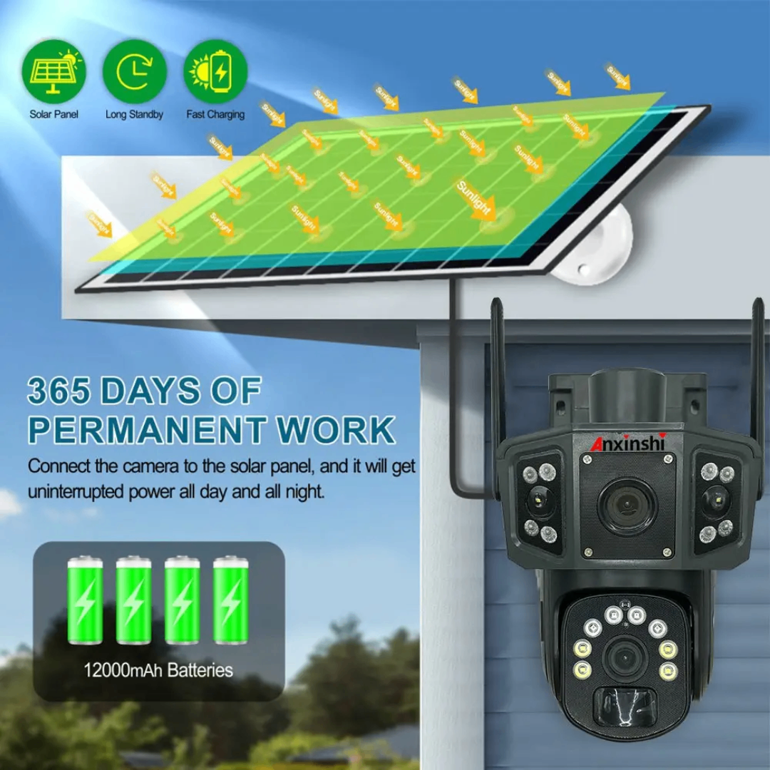 Caméra de surveillance solaire 4K