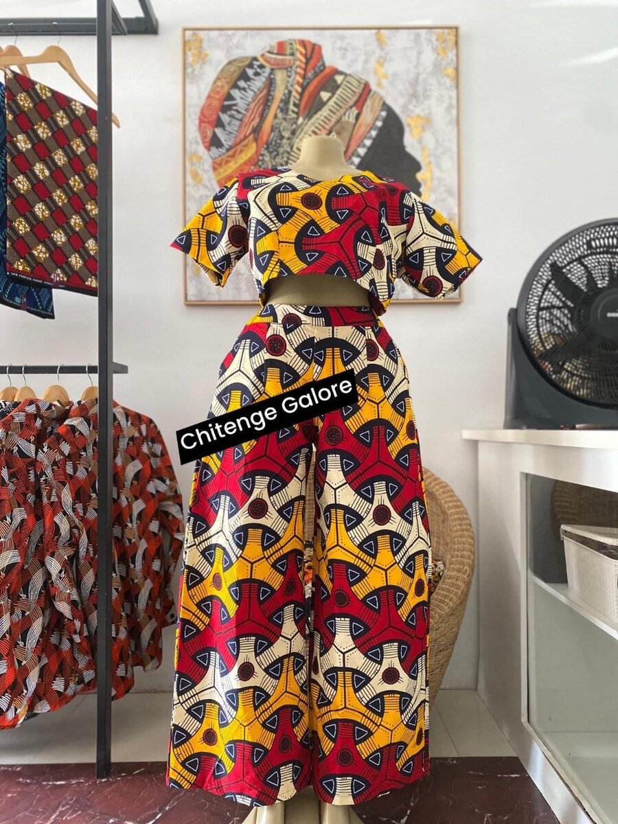Chitenge 2 piece pants ant crop top