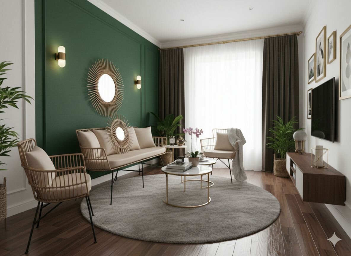 Salon moderne en osier