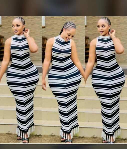 Robe longue rayée élégante