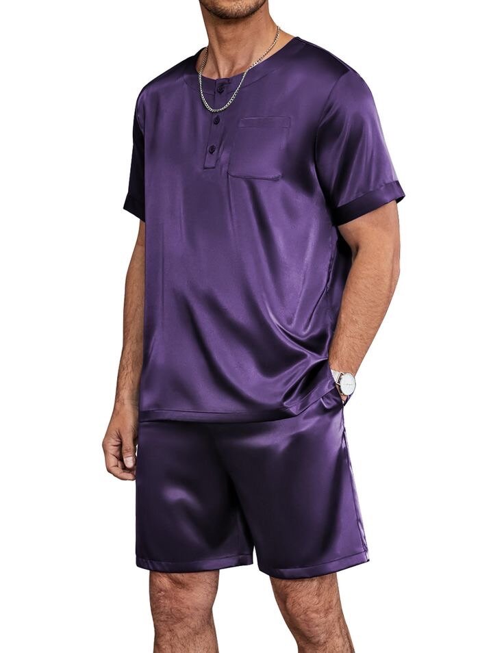 Colored Satin Shirt & shorts Available