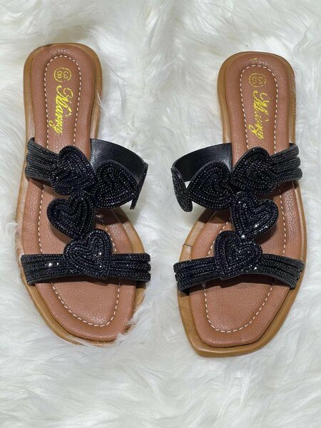 Sandalen strass cœur élégantes