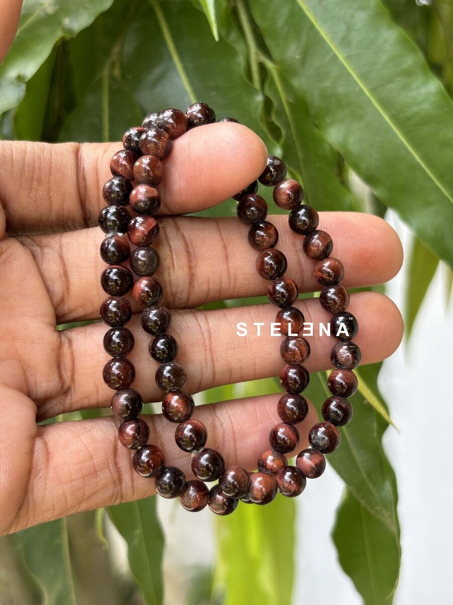 Bracelet œil du tigre rouge