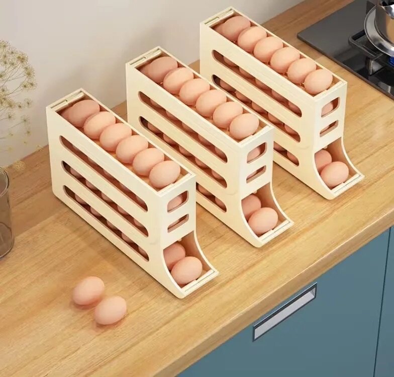 Rotating egg container