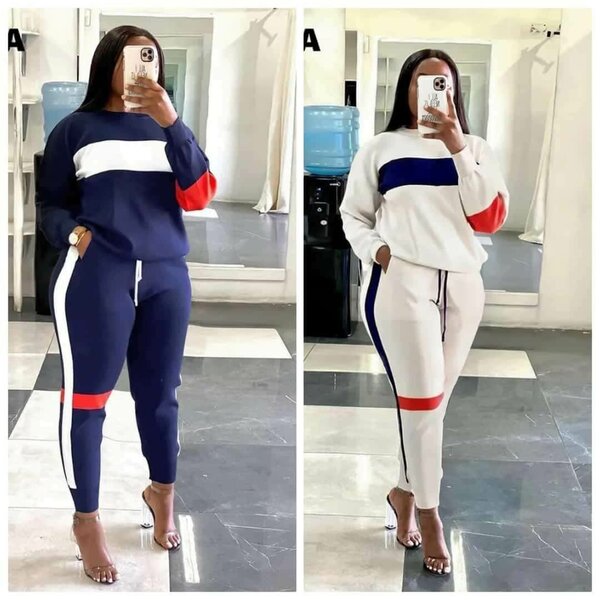 Très belle ensemble jogging , 3couleurs bleu, blanc et noir