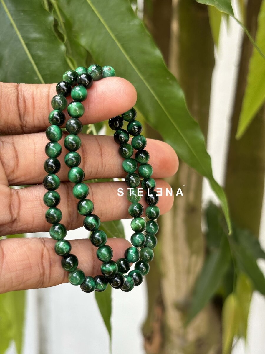 Bracelet œil de tigre vert