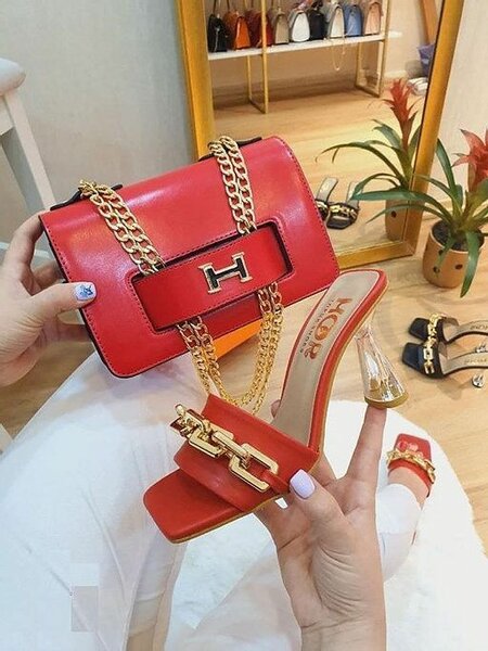 Hermès high-heeled sandals with bag