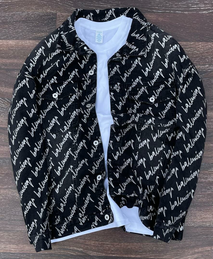 Veste en jean imprimée Balenciaga