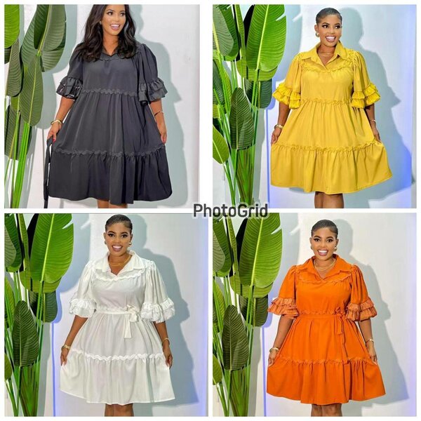 Robe ample à manches volantées