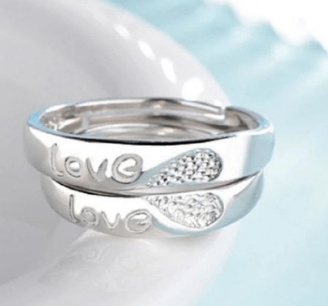Bagues de Couple Amour Argent