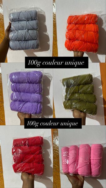 Fil à tricoter 100g couleurs variées