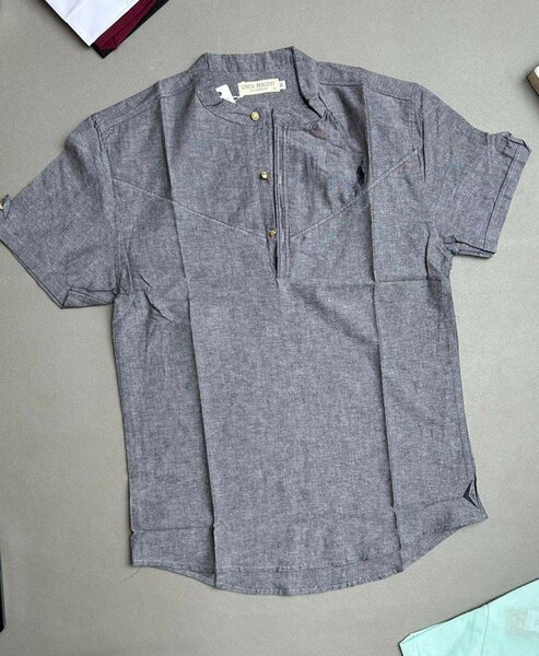 Chemise en lin col mao