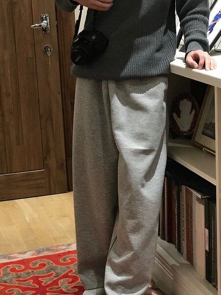 Серые базовые брюки без начеса