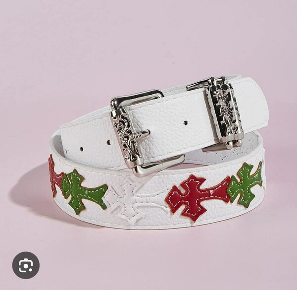 Ceinture blanche en cuir stylée