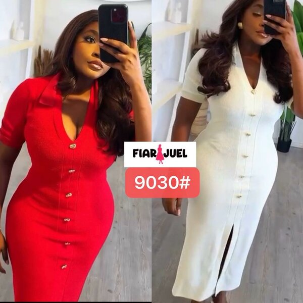 Robe élégante à boutons