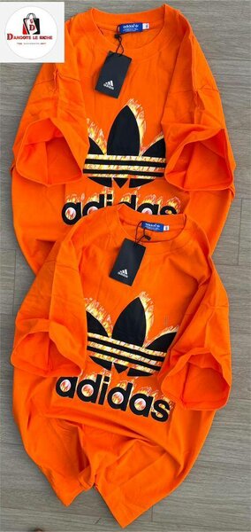 T-shirt orange Adidas unisexe