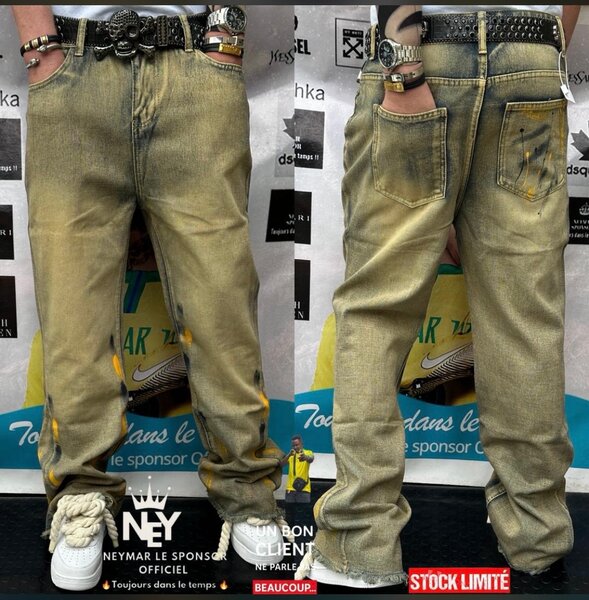 Jean délavé homme tendance