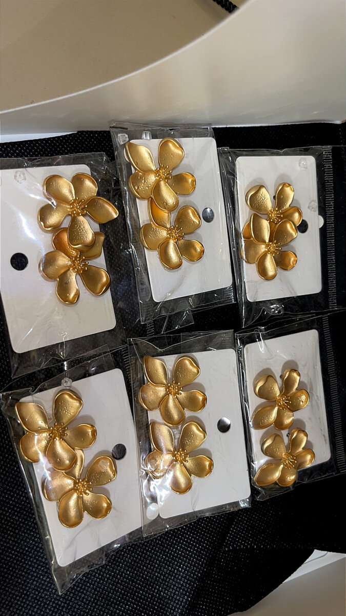 Boucles d'oreilles florales dorées