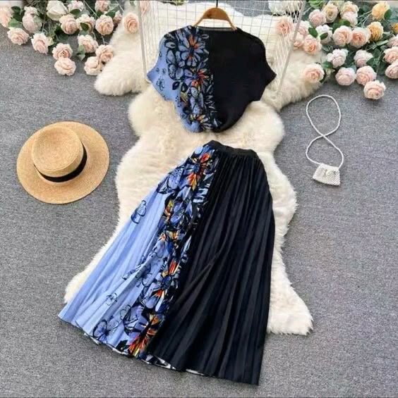 Ensemble Jupe et Haut Fleur