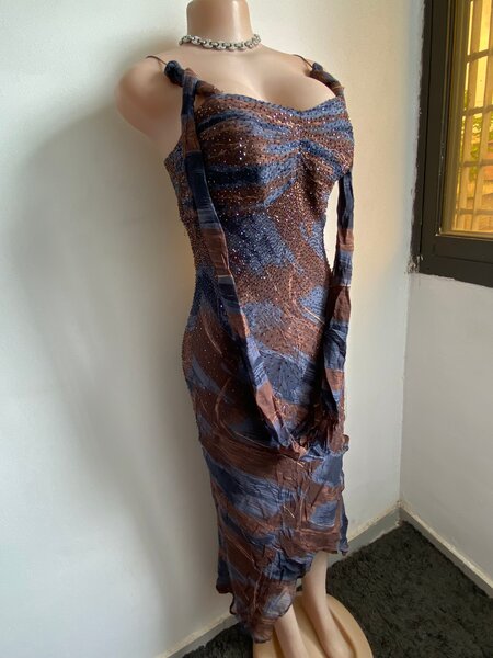 Elegant Patterned Evening Dress