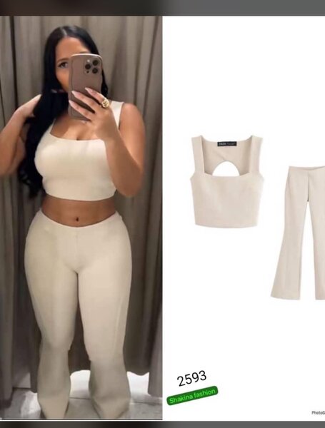 Ensemble beige élégant femme