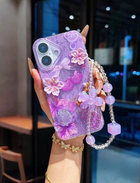 Coque iPhone Violette Fleurie