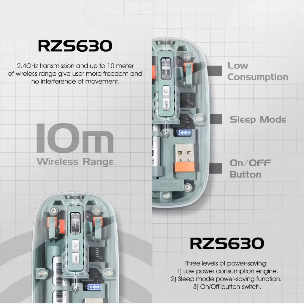 Bluetooth + 2.4G Transparent Rechargeable Mouse - Dual-Mode